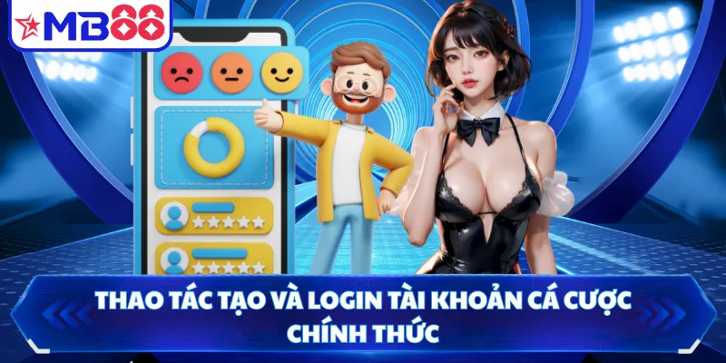 Thao tác tạo và login tài khoản cá cược chính thức